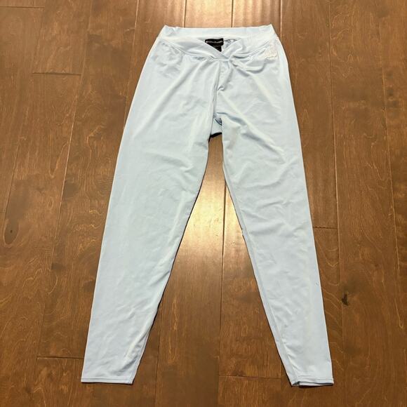 Snow Angel Leggings Cyber Silk Women Size Medium Light Blue Base Layer